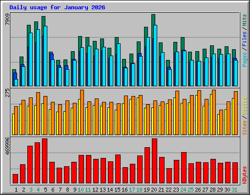 Daily usage for January 2026