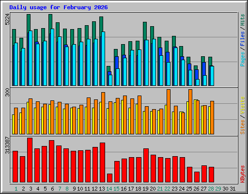 Daily usage for February 2026