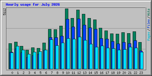 Hourly usage for July 2026