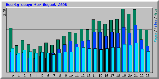 Hourly usage for August 2026